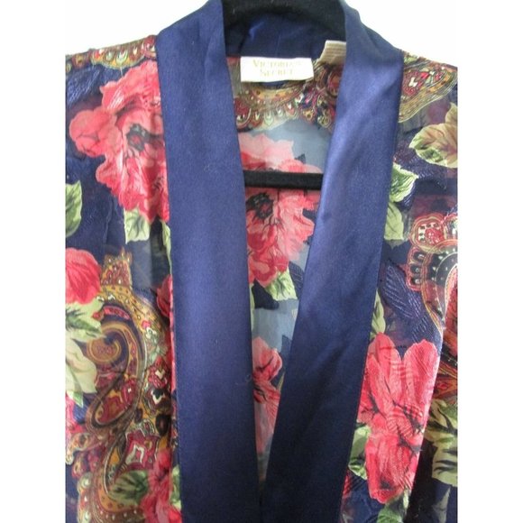 Vintage Victoria's Secret Gold Label Sheer Floral Paisley Robe One Size GUC - Picture 7 of 12